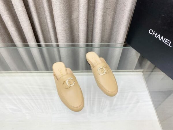 CHL 25Fw rhinestone double C half slippers/loafers