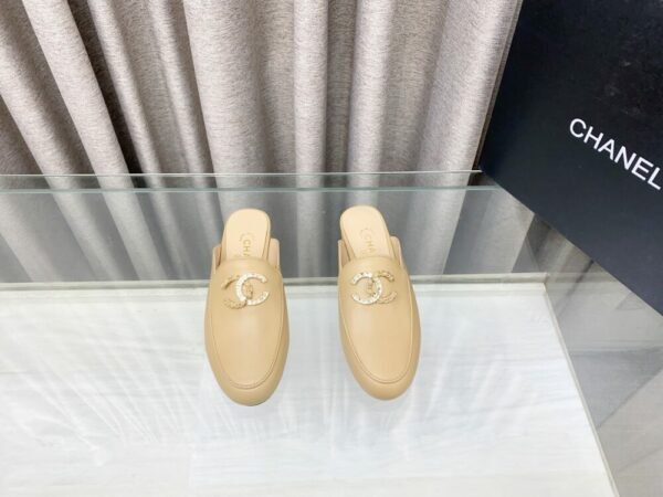 CHL 25Fw rhinestone double C half slippers/loafers