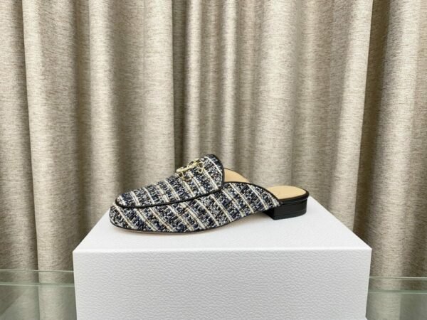 CHL 25Fw rhinestone double C half slippers/loafers