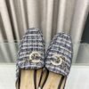 CHL 25Fw rhinestone double C half slippers/loafers
