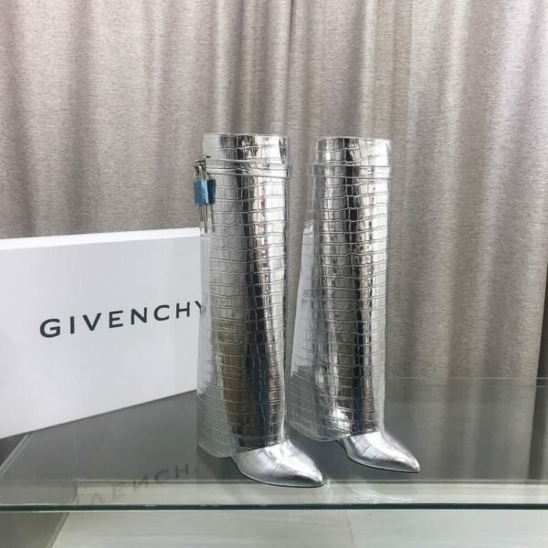 GIV-CH Fashion Boots Shiny Leather Boots High Heels