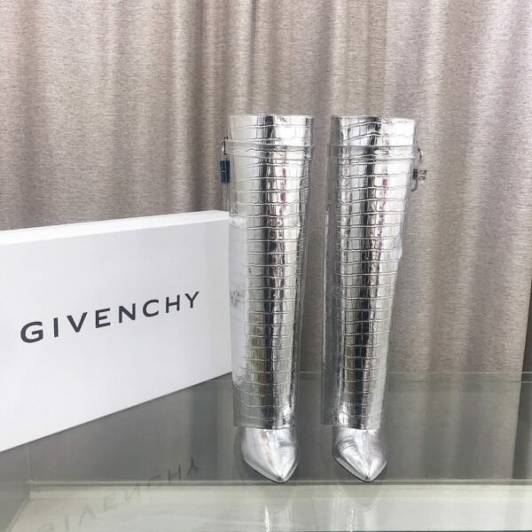 GIV-CH Fashion Boots Shiny Leather Boots High Heels