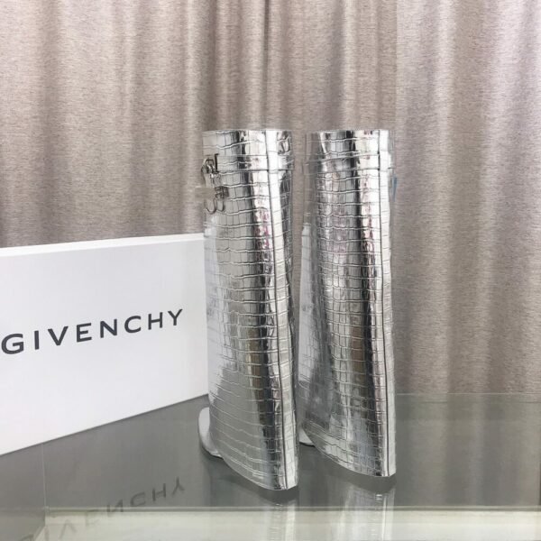 GIV-CH Fashion Boots Shiny Leather Boots High Heels