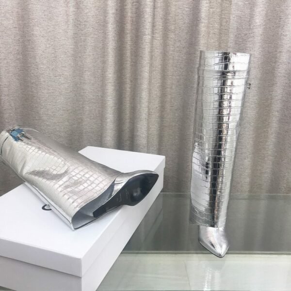 GIV-CH Fashion Boots Shiny Leather Boots High Heels