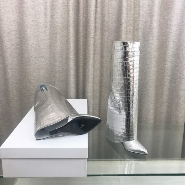 GIV-CH Fashion Boots Shiny Leather Boots High Heels