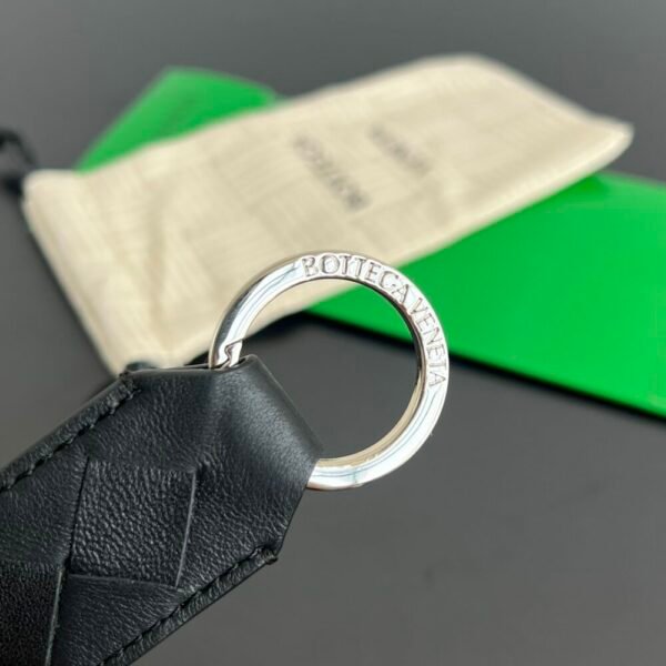 BO-VE 800553 Single Braided Leather Keychain  12x3cm BV VB Nappa lambskin