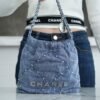CHL 24s Spring/Summer New Denim 22mini bag Grey-blue 20cm