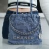 CHL 24s Spring/Summer New Denim 22mini bag Grey-blue 20cm