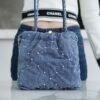 CHL 24s Spring/Summer New Denim 22mini bag Grey-blue 20cm
