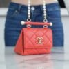 wsxc1742913583169_2 CHL 24ss Spring/Summer New Pearl Chain Mini Triangle Bag Orange 12cm