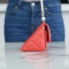 wsxc1742913583169_3 CHL 24ss Spring/Summer New Pearl Chain Mini Triangle Bag Orange 12cm