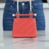 wsxc1742913583169_4 CHL 24ss Spring/Summer New Pearl Chain Mini Triangle Bag Orange 12cm