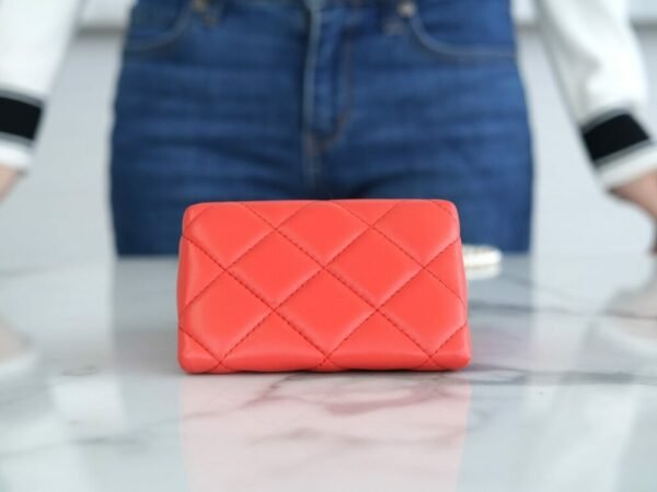 wsxc1742913583169_5 CHL 24ss Spring/Summer New Pearl Chain Mini Triangle Bag Orange 12cm