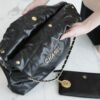 CHL 22p Spring and Summer New 22 Handbag Medium Black Gold Buckle 42cm
