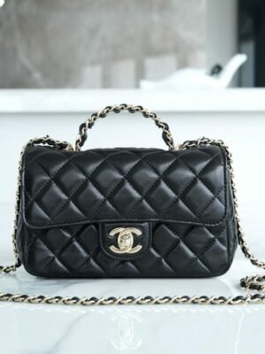 CHL 23A rhinestone handle cf small black 18cm
