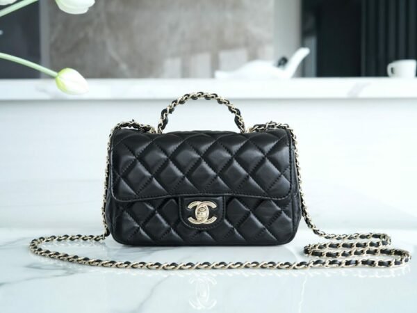 CHL 23A rhinestone handle cf small black 18cm