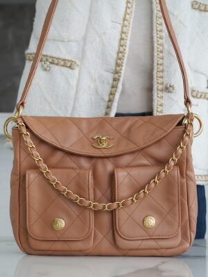 CHL 24p hobo messenger bag small caramel 24.5cm