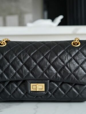 CHL 2.55 Small genuine leather black gold 24cm