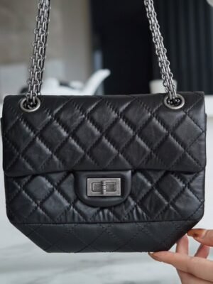 CHL 2.55 mini genuine leather black silver 20cm
