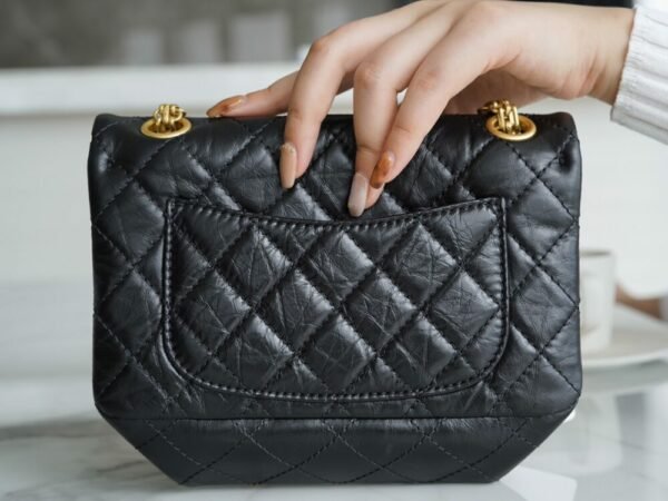 CHL 2.55 mini genuine leather black gold 20cm