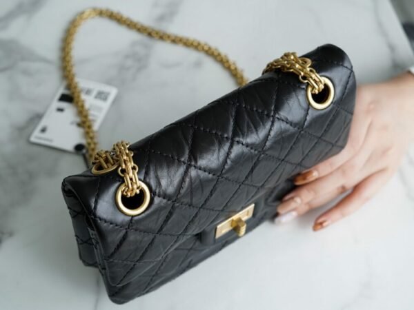 CHL 2.55 mini genuine leather black gold 20cm