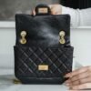 CHL 2.55 mini genuine leather black gold 20cm