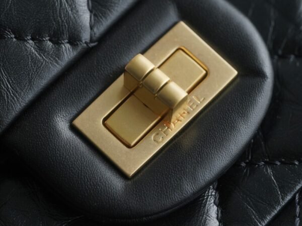 CHL 2.55 mini genuine leather black gold 20cm