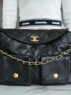 CHL 24p Hobo Messenger Bag Large Black 30cm