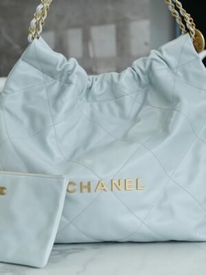 CHL 23C 22 Handbag Genuine leather Haze blue Medium 42cm