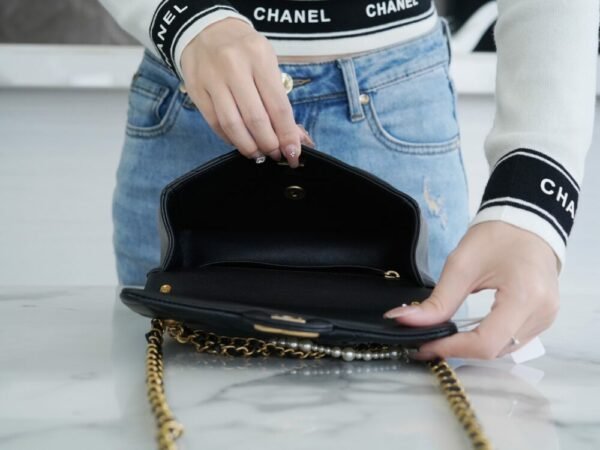 CHL 24p pearl chain, large size, black 19.5cm