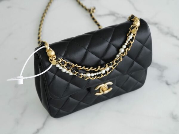 CHL 24p pearl chain, large size, black 19.5cm