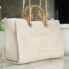 CHL Pearl logo embroidered beach bag off-white 39cm