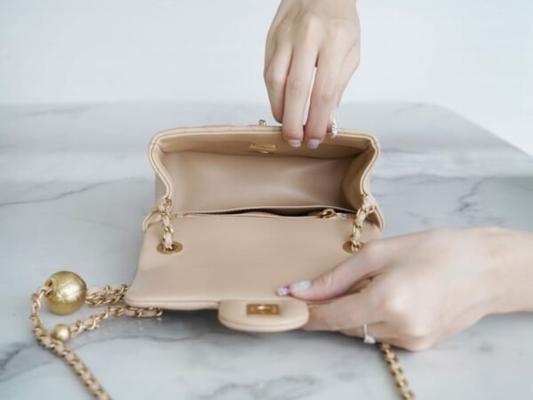 CHL 23k Metal Ball Square Fatty Apricot 18cm