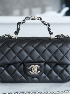 CHL 23k autumn and winter new "double C" handle CF black 20cm