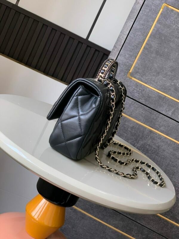 CHL OHANEL 25P CF pearl bag inlaid with diamond handle large mini 23.5cm 5368