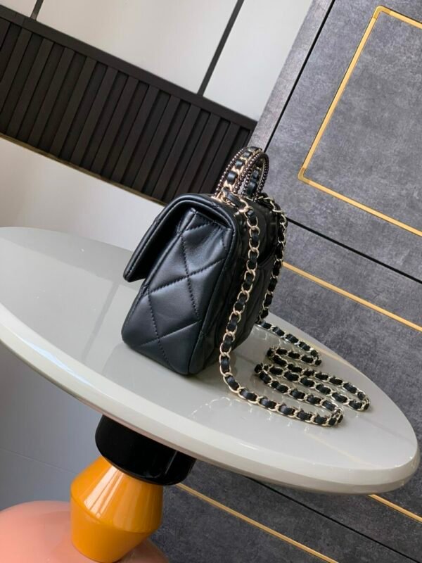 CHL OHANEL 25P CF pearl bag inlaid with diamond handle large mini 18.5cm 5367