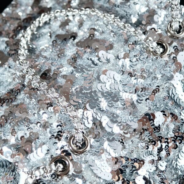 CHL 25c Handmade Sequined Flap Bag 21cm cf