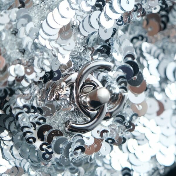 CHL 25c Handmade Sequined Flap Bag 21cm cf