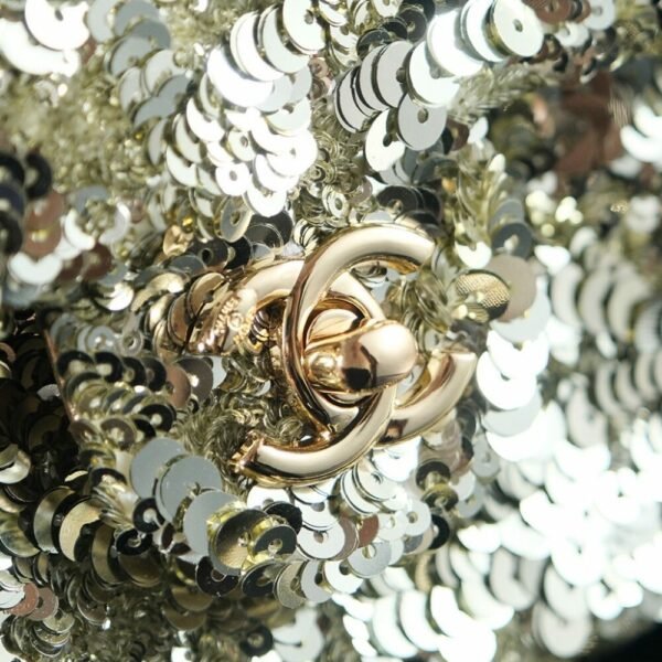 CHL 25c Handmade Sequined Flap Bag 21cm cf