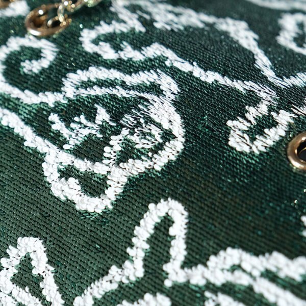 CHL 25c Handmade Sequined Flap Bag 21cm cf