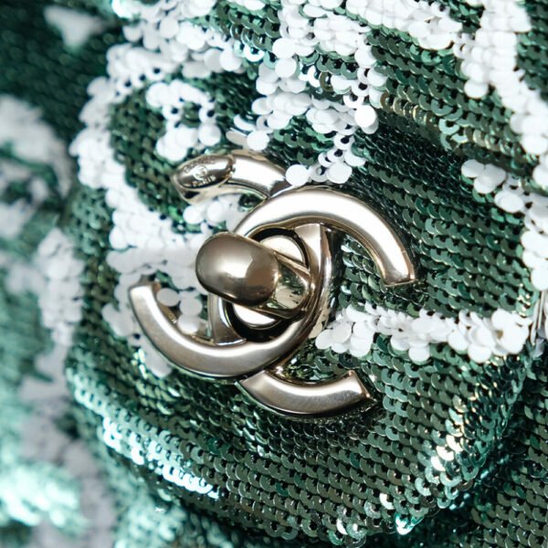 CHL 25c Handmade Sequined Flap Bag 21cm cf