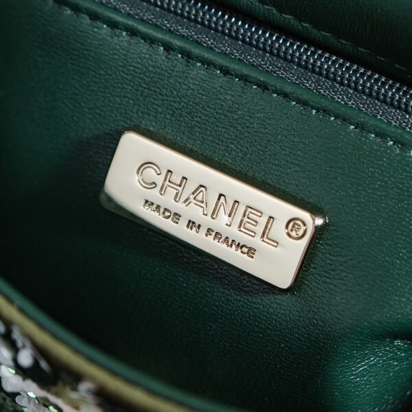 CHL 25c Handmade Sequined Flap Bag 21cm cf