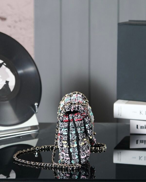CHL 25c Handmade Sequined Flap Bag 21cm cf
