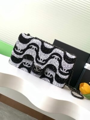 CHL Limited edition sequin black and white wave CF AS2407 25cm