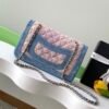 CHL Used CF denim blue and pink flowers 25cm