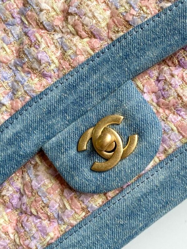 CHL Used CF denim blue and pink flowers 25cm