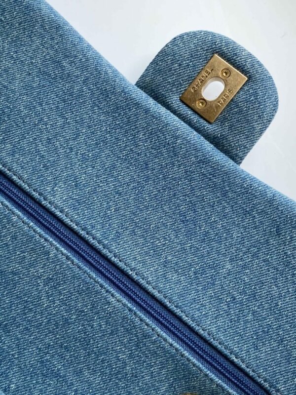 CHL Used CF denim blue and pink flowers 25cm