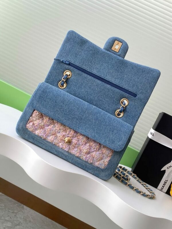 CHL Used CF denim blue and pink flowers 25cm