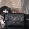CHL Second-hand | Black and silver three-chain caviar leather airport bag