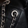 CHL Second-hand | Black and silver three-chain caviar leather airport bag